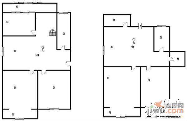 百花小区3室1厅1卫户型图