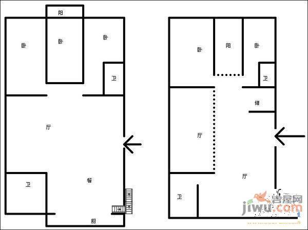 百花小区3室1厅1卫户型图