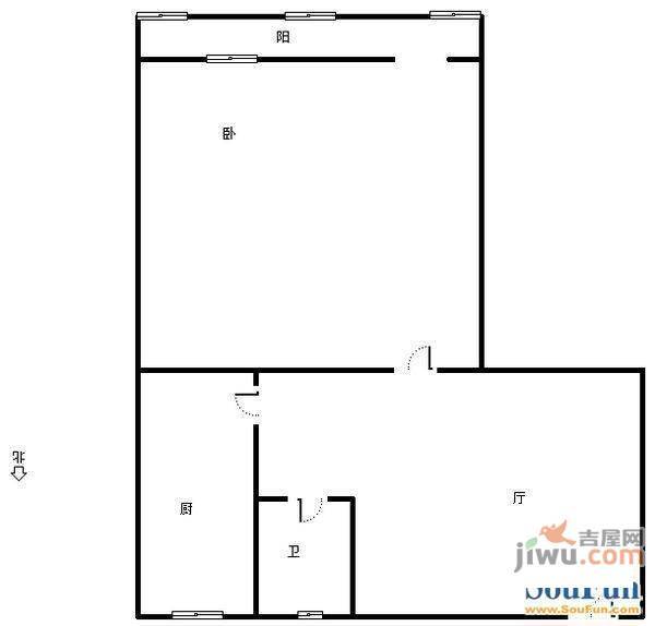 百花小区3室1厅1卫户型图