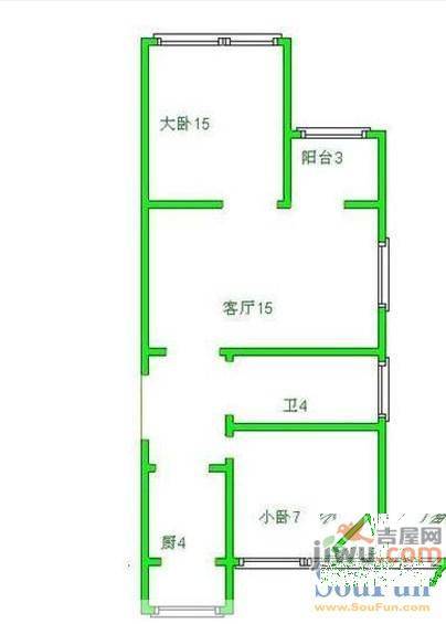 百花小区3室1厅1卫户型图