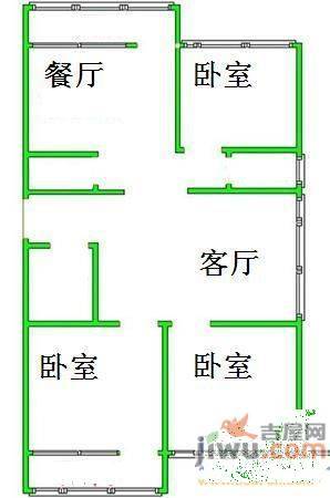 百花小区3室1厅1卫户型图