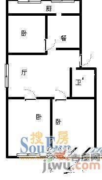 百花小区3室1厅1卫户型图