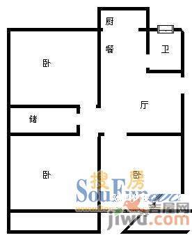 百花小区3室1厅1卫户型图