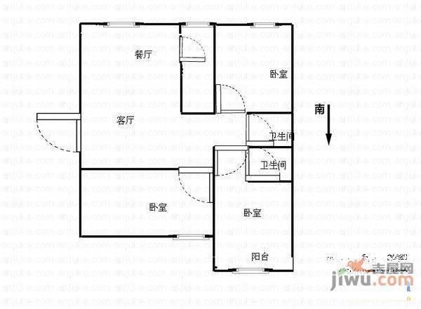 鲁能康桥3室2厅2卫147.8㎡户型图