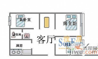 十六里河十四局宿舍3室1厅1卫户型图