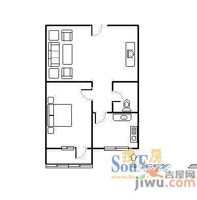 公安局宿舍(历城)2室2厅1卫户型图