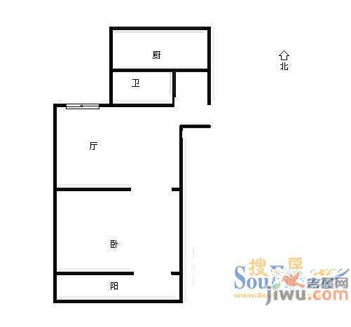 公安局宿舍(历城)2室2厅1卫户型图