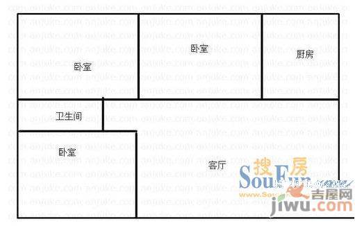 羊头峪3室1厅1卫户型图