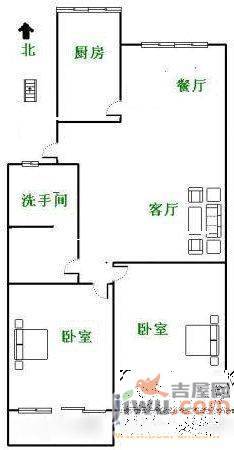 供电局宿舍（山大路）2室2厅1卫户型图