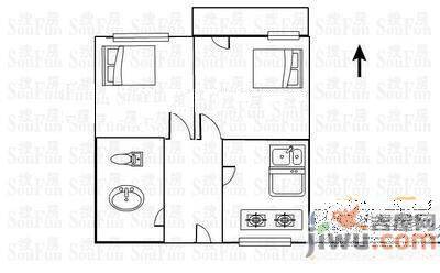 仁爱街小区3室1厅1卫90㎡户型图