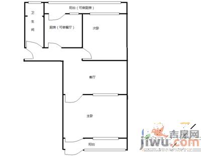 济微路试验机厂宿舍3室2厅1卫120㎡户型图