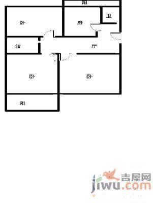 玉函路国税局宿舍2室2厅1卫92㎡户型图