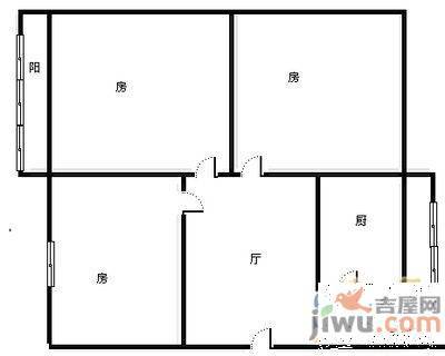 玉函路国税局宿舍2室2厅1卫92㎡户型图