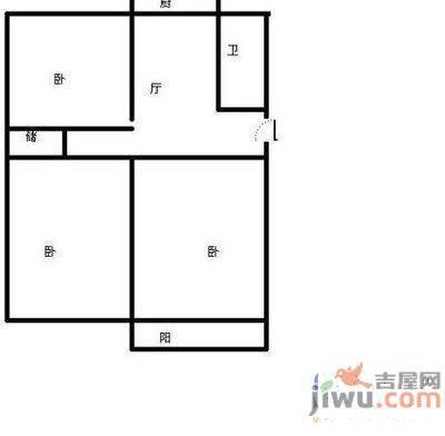 济南十四中宿舍2室2厅1卫89㎡户型图