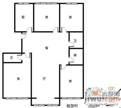 袁柳小区3室2厅2卫172㎡户型图