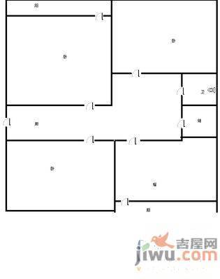 斜马路小区2室1厅1卫户型图