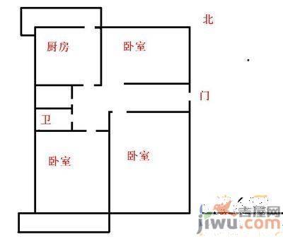 斜马路小区2室1厅1卫户型图