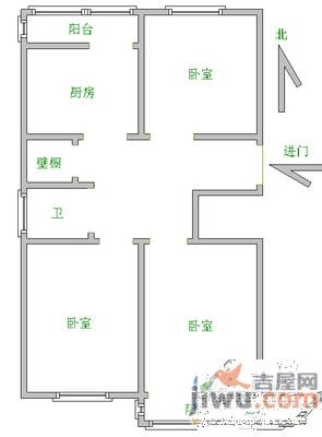 斜马路小区2室1厅1卫户型图