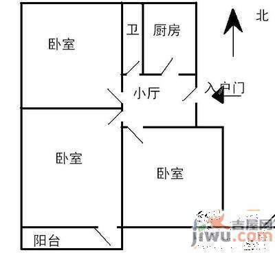 陈家楼3室0厅1卫70㎡户型图