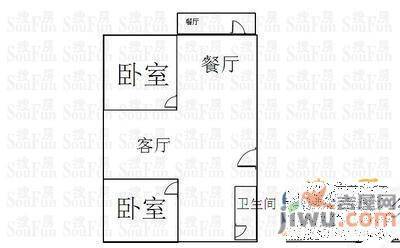 一印小区2室2厅1卫84㎡户型图