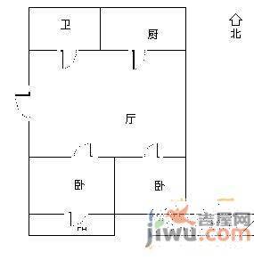 英雄山路检察院宿舍2室2厅1卫101㎡户型图