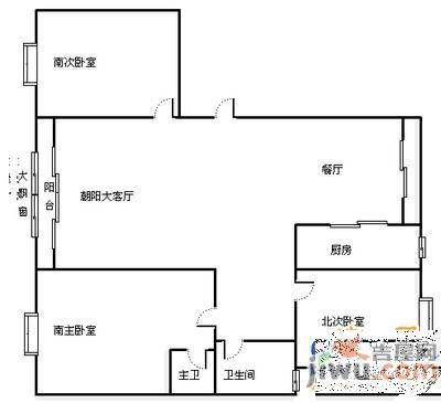 万达广场达人界3室2厅2卫150㎡户型图