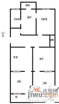 玉函路农行宿舍2室1厅1卫81㎡户型图