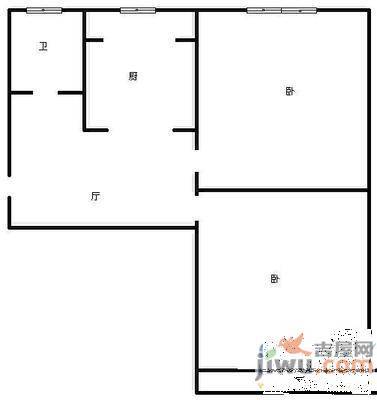 玉函路农行宿舍2室1厅1卫81㎡户型图