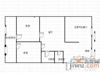 玉函路农行宿舍2室1厅1卫81㎡户型图