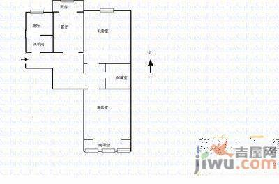 建设路52号院2室1厅1卫户型图