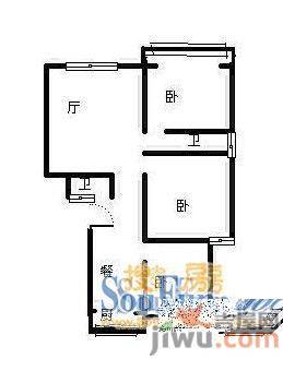 舜耕路市委党校宿舍3室2厅1卫户型图