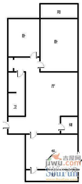 玉函路电力宿舍3室2厅1卫户型图