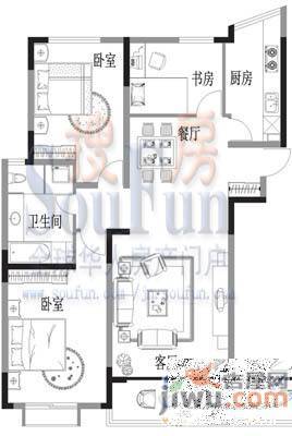 大地华园普通住宅129.2㎡户型图