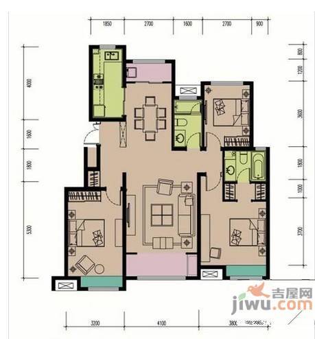 建苑花园2室2厅1卫户型图