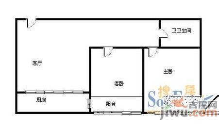 建苑花园2室2厅1卫户型图