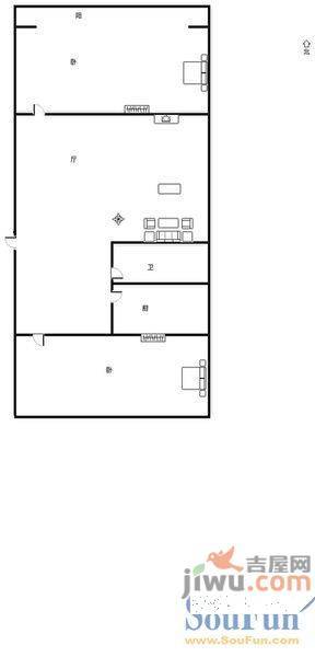 玉函路38号宿舍3室2厅2卫户型图