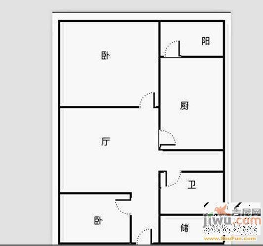 英雄山路镇政府宿舍3室1厅1卫户型图