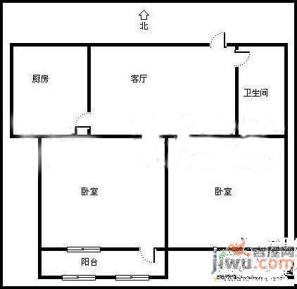 英雄山路镇政府宿舍3室1厅1卫户型图