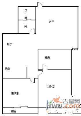 鲁能经纬大厦2室2厅1卫106㎡户型图