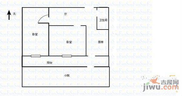 济大路邮电宿舍3室1厅1卫88㎡户型图