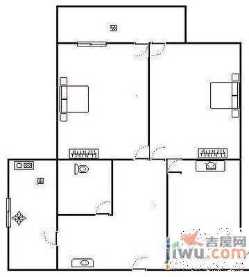 济大路邮电宿舍3室1厅1卫88㎡户型图