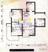 鲁信文汇花园2室2厅1卫120㎡户型图