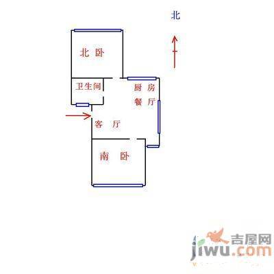 学士苑2室1厅1卫户型图