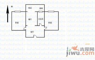 花格小区2室1厅1卫户型图