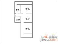 复兴大街单位宿舍1室1厅1卫43㎡户型图