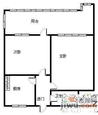 劳动局宿舍大观园3室1厅1卫户型图