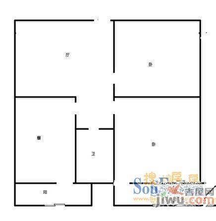 劳动局宿舍大观园3室1厅1卫户型图