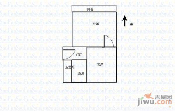 经七路市中段宿舍2室2厅1卫户型图