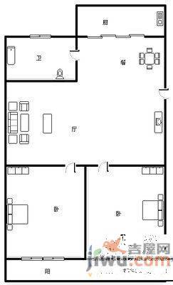 刘长山公安局宿舍3室2厅1卫125㎡户型图