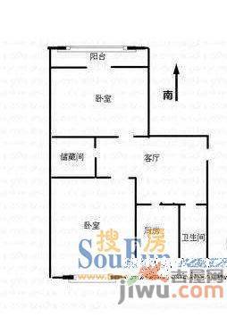 省安全厅宿舍2室2厅1卫100㎡户型图